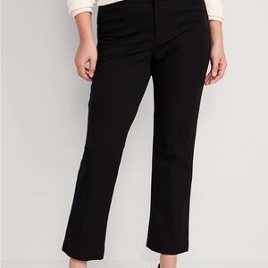 Black Old Navy High Waist Straight Ankle Business Casual Office Work Pixie Pants